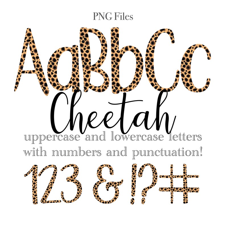 Cheetah Print Letters, Animal Print Alphabet Lettering, PNG Letters ...