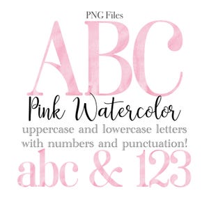 Lettere e numeri dell'alfabeto acquerello rosa, lettere per matrimoni, arte acquerello, sublimazione monogramma acquerello, cancelleria, numeri da tavolo