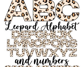 Leopard Letters PNG, Animal Print Alphabet Letters, PNG Letters, Safari Letters for Sublimation, Leopard Print Alphabet, Leopard Clip Art