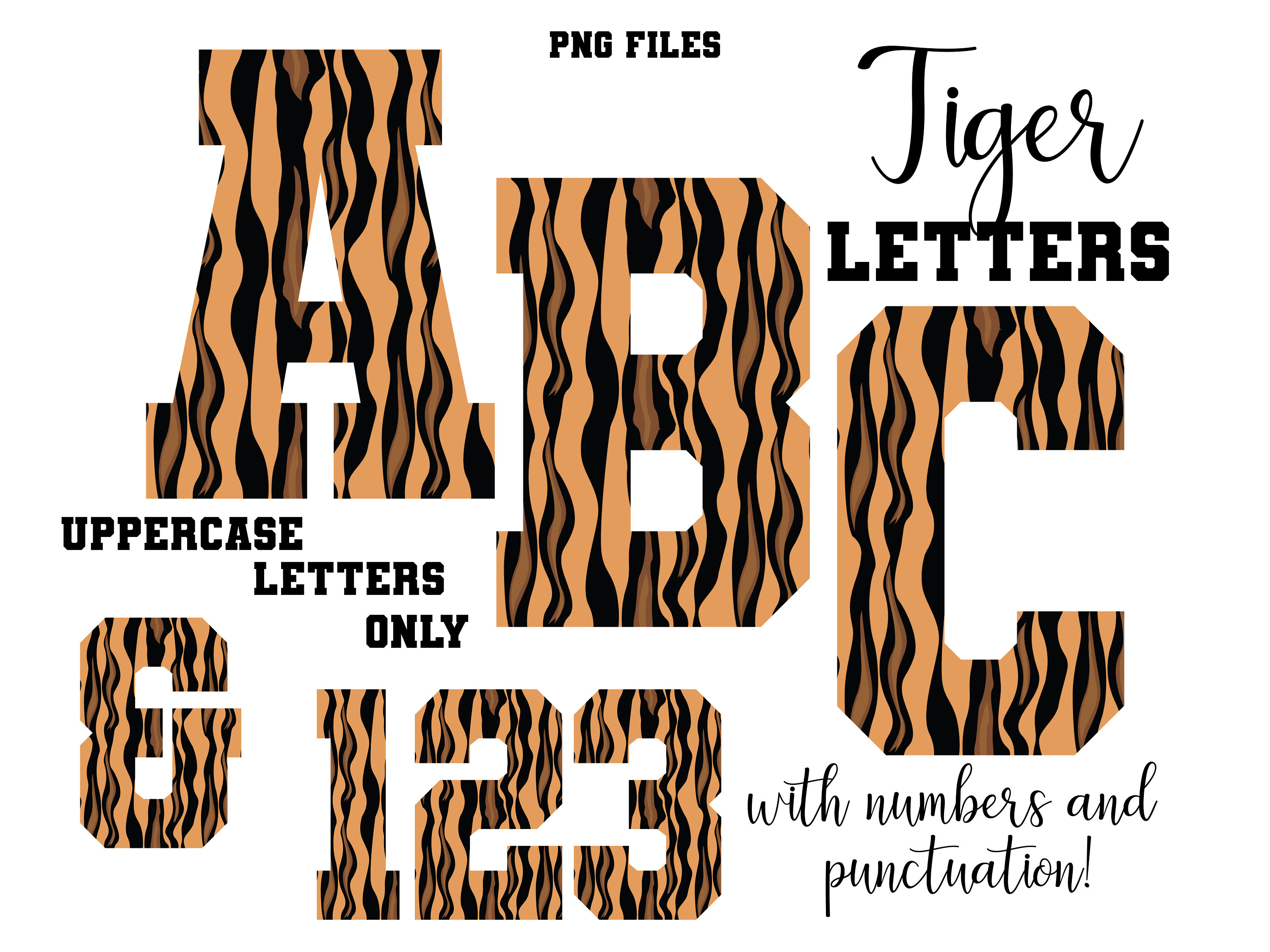 Tiger Print Lettering, Animal Print Alphabet Letters, Tiger Varsity ...