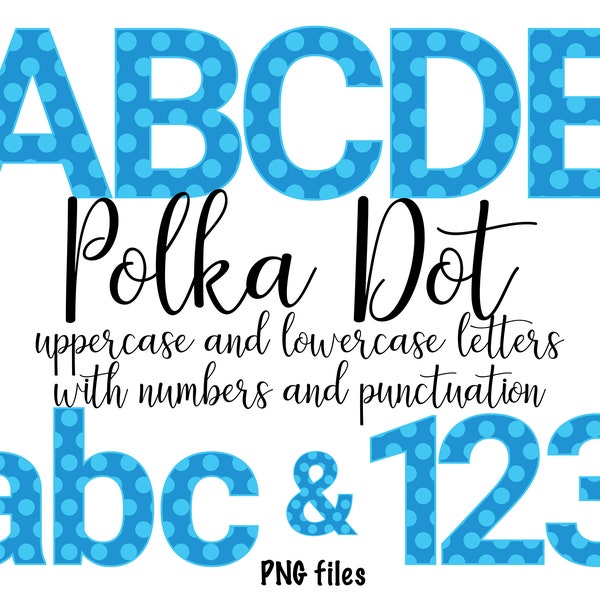 Polka Dot Alphabet Letters, Blue Polka Dot Sublimation Lettering, Polka Dot Alphas, Polka Dots, Baby Boy Nursery Letters, It's a Boy, Dots