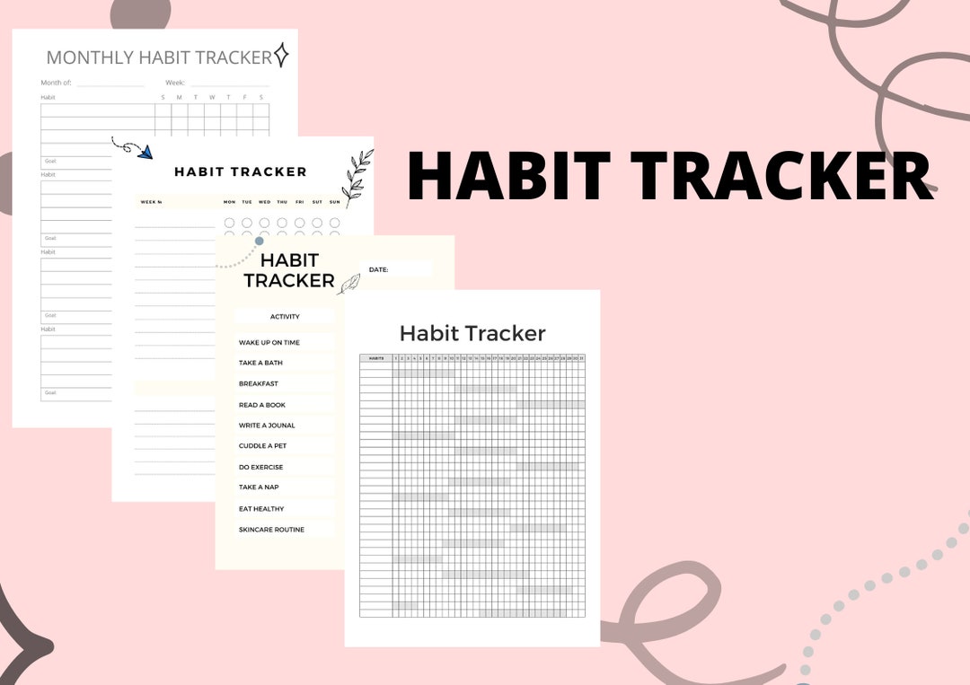 Monthly Habit Tracker Printable Habit Tracker Template - Etsy