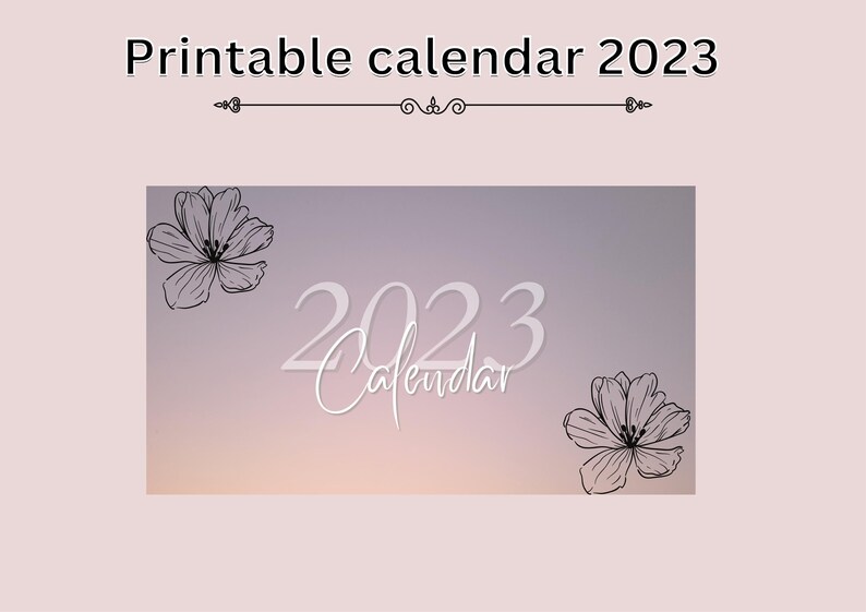 Printable Calendar 2023 Monthly Planner 2023 A4 Letter Etsy
