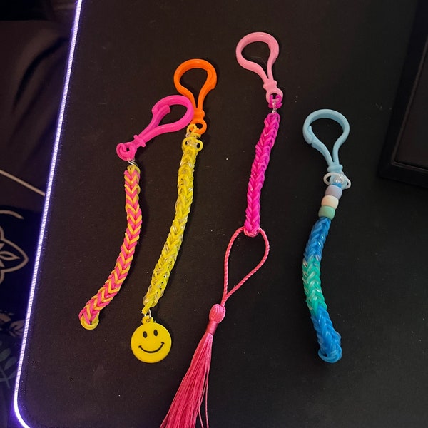 Rubber Band Keychain Etsy