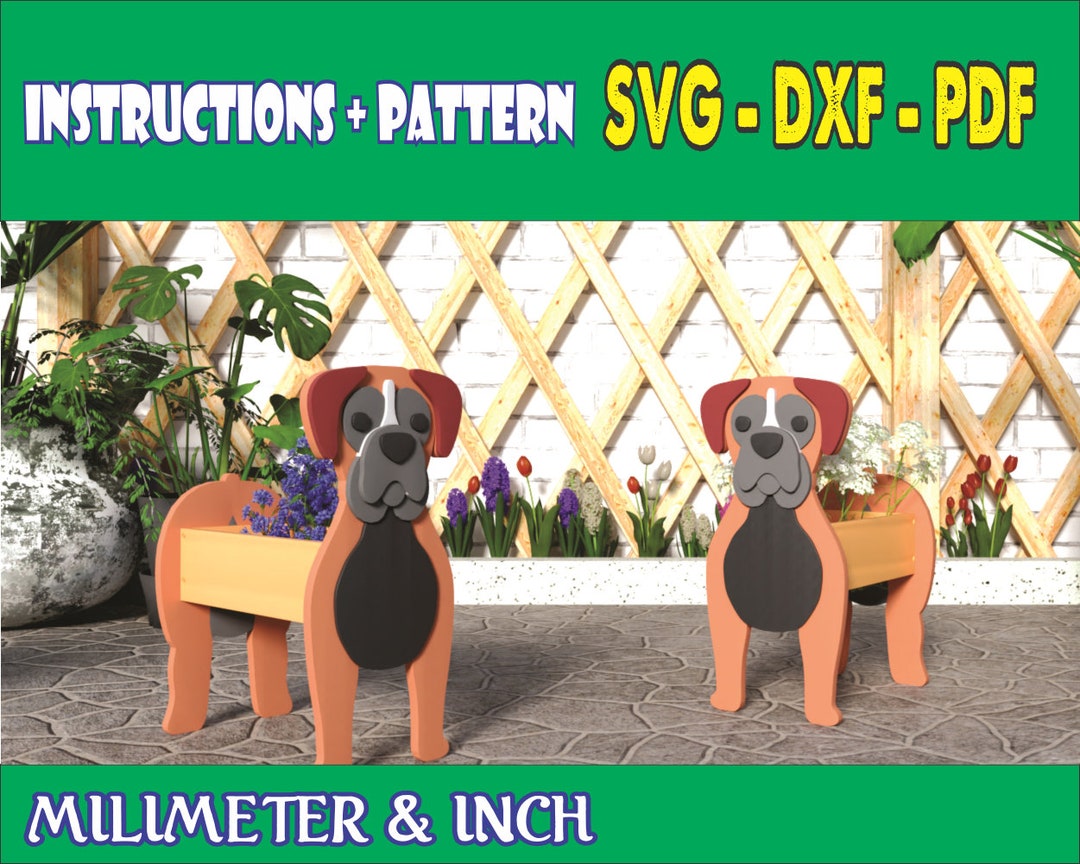 BOXER Dog Planter Plans Woodworking Plans DIY Projects Etsy