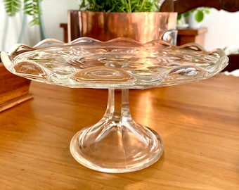 Lovely depression glass cake stand