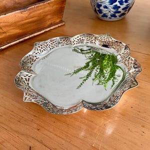 Antique Silver Plated Footed Tray