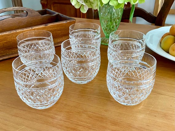 Six Vintage Waterford Crystal Whiskey Glasses