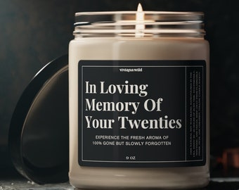 Your Twenties Have Expired 30th Birthday Gift, Funny Candle Thirtieth Birthday Gift, Thirties Era, Dirty Thirty Years Old, Rip to Twenties