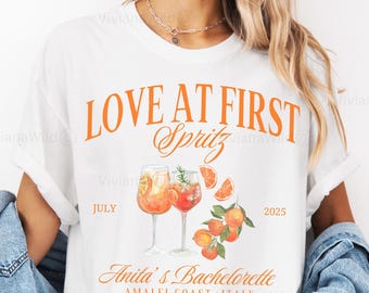 Custom Aperol Spritz Bachelorette Shirt, Love At First Spritz Aperol Spritz Shirt, Social Cocktail Club Shirt, Luxury Italian Bachelorette