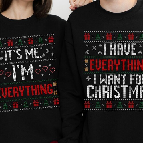 Funny Couples Ugly Christmas Sweater Unisex Couples Matching Etsy
