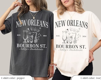 Custom Nola Bachelorette Shirt, New Orleans Bachelorette Comfort Colors Shirt, Girls Trip Nola tshirt, Mardi Gras Bachelorette, Bridal Party