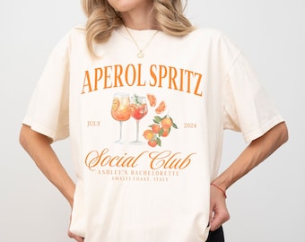 Aperol Spritz Shirt, Custom Aperol Spritz Bachelorette Shirt, Aperol Spritz t shirt, Social Club Shirt, Cocktail Club, Italian Bachelorette