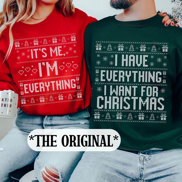 Ugly Christmas Sweater Couple, Funny Ugly Matching Christmas Sweater, I Have Everything I Want Couples Christmas Sweater, Funny xmas gift