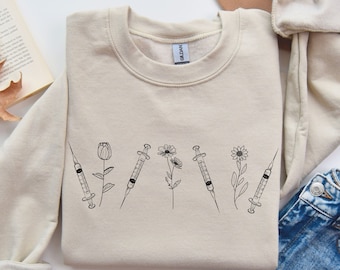 Minimalist Botox Sweatshirt, Cosmetics Sweatshirt, Aesthetic Nurse Injector Sweatshirt, Wildflower Botox Dealer Sweatshirt, Esthetician