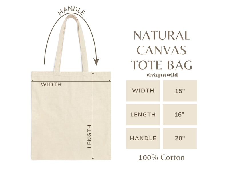 Peut inclure: Sac fourre-tout en toile naturelle avec une largeur de 15 pouces, une longueur de 16 pouces et des poign&eacute;es de 20 pouces. Le sac est fait de 100% coton.