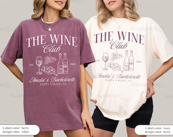 Camiseta personalizada de bodega para despedida de soltera, camisetas Comfort Colors Napa para despedida de soltera, despedida de soltera en viñedo, vino antes de los votos, club social de vinos