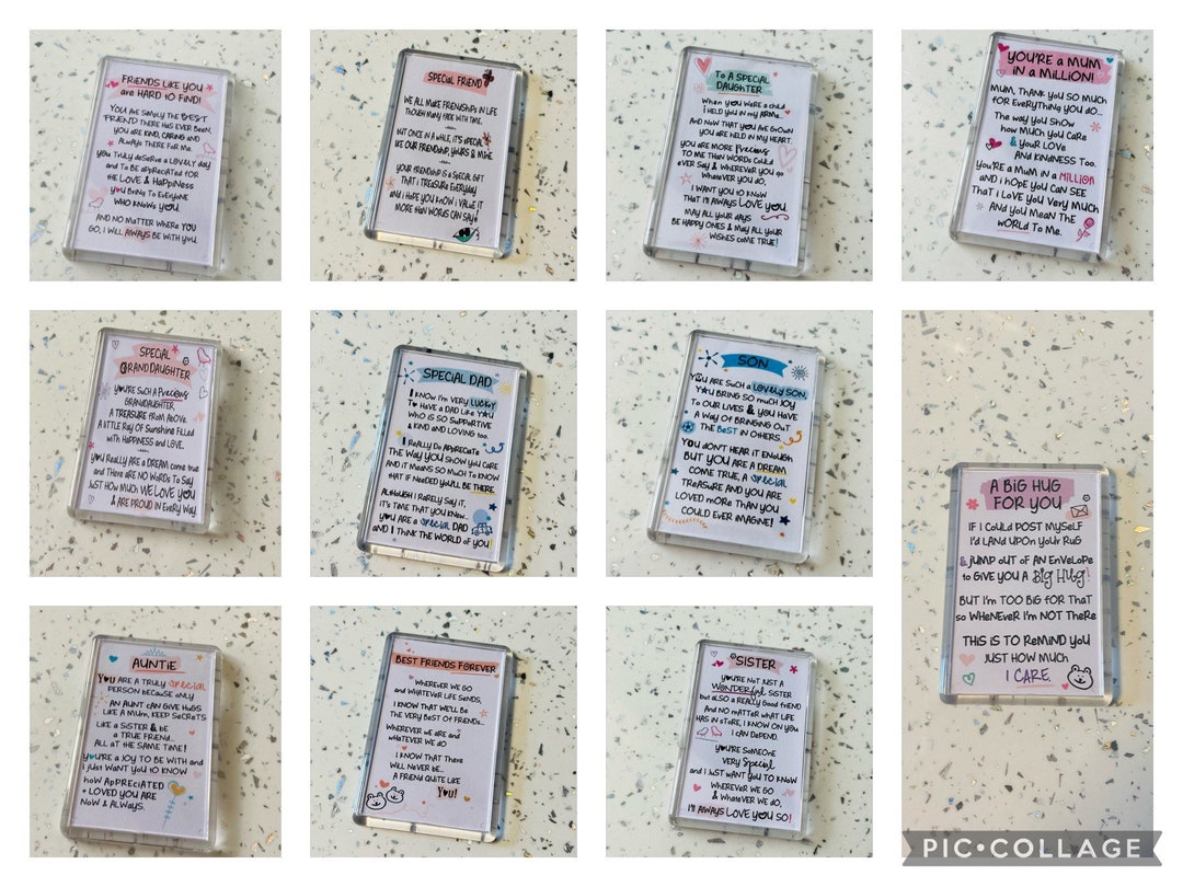 Sentimental Fridge Poems. Daughter, Sister, Friend, Mum, Dad