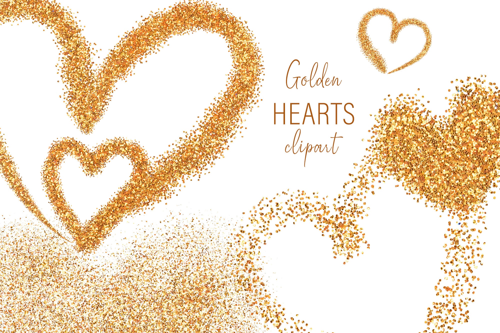 Glitter Heart Png Clipart. Gold Glitter Overlay Heart Frame Png