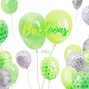 Ballon Clipart Aquarell Geburtstag Clipart Toll für Party oder Halloween Einladungen, Scrapbooking, Druckbares. Kostenlose kommerzielle Nutzung