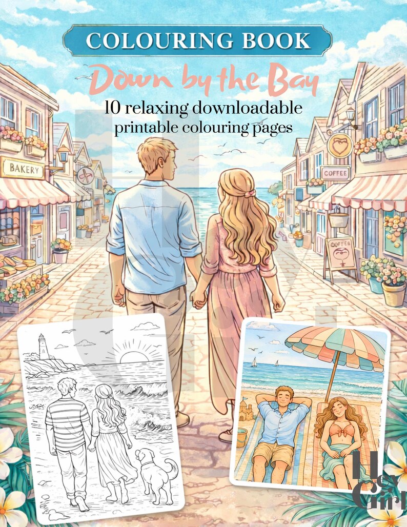 Beach Coloring Pages Printable | Summer Coloring Book for Adults ...