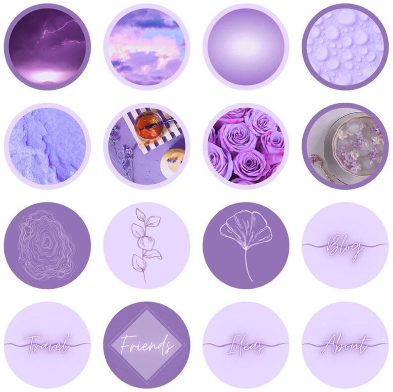 Purple Instagram Highlights / Instagram Highlight Templates / Etsy