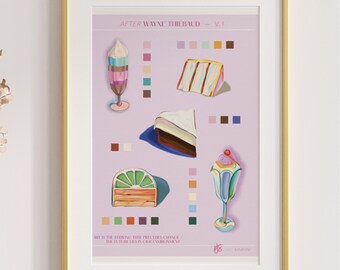 Retro Wayne Thiebaud Food Illustrations | Fine Art Print