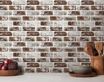 3D Brown Brick Wall Panels: Peel and Stick PVC Brick Wallpaper, 10 Sheets