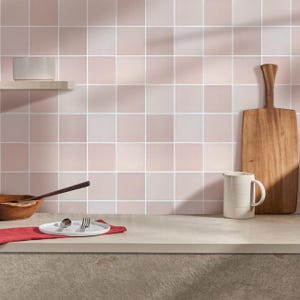 Pink Peel and Stick 3D Wall Tile: Kitchen & Bathroom - (10pcs 12"x12")