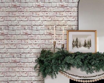 Faux Whitewash Brick Wall Panels: Peel and Stick 3D PVC Brick Wallpaper, 10pcs