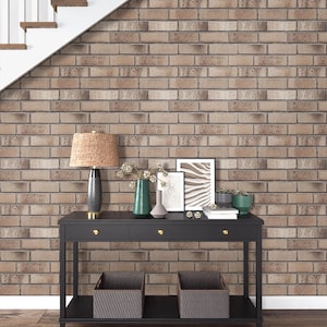 Pannelli per pareti in mattoni marroni 3D, piastrelle in mattoni staccabili e attaccabili, decorazioni per pareti in mattoni rustiche fai da te, resistenti al calore e all'acqua, 10 pezzi, 12 x 12 pollici