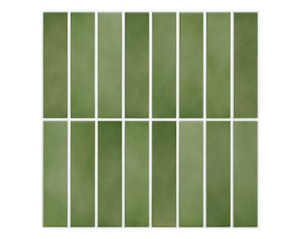 10Pcs | 3D Green Peel and Stick Tile Backsplash, Matt Mosaic 3D Peel and Stick Wall Tiles for Interior Wall Decor,Heat and Water Resistant