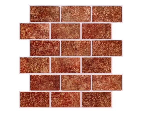 10 pezzi / Piastrelle da parete in mattoni rossi 3D staccabili e  incollabili / Pannello posteriore in finto mattone, resistente all'acqua e  al calore / 11,8x11,8 pollici, Commomy -  Italia