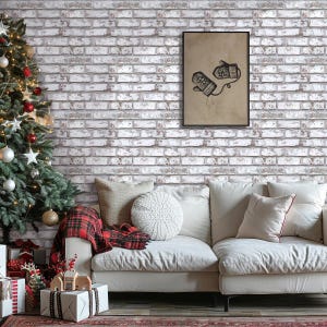 Whitewash Brick Wall Panels: Peel and Stick 3D PVC Brick Wallpaper (10-Piece)