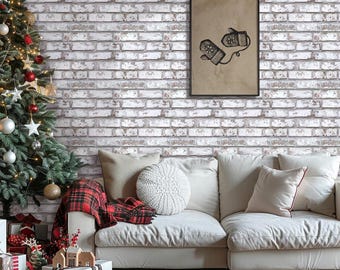 Whitewash Brick Wall Panels: Peel and Stick 3D PVC Brick Wallpaper (10-Piece)
