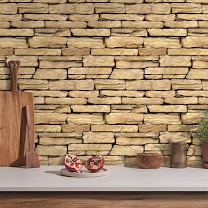 3D Stone Texture Self-Adhesive Wall Panels, PVC Wall Sticker Decorative Tiles, 10 Sheets