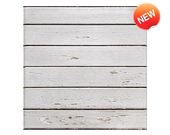 10 Pcs | 3D White Shiplap Peel and Stick Wood Wall Panels, Faux Wood Panels, Vintage Wood Plank, Heat and Water-Resistant, 11.8*11.8 inches