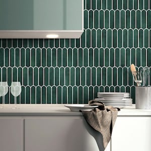 3D Dark Green Peel and Stick Wall Tile, Matte Fish Scale Peel Stick Tile Backsplash Kitchen Bathroom, Heat Water Resistant,Removable,10 Pcs