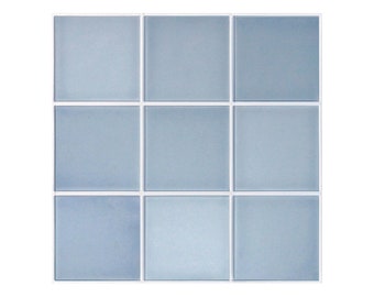 10 pièces | Carrelage 3D carré auto-adhésif pour dosseret, carrelage décoratif 3D bleu bricolage à coller pour décoration murale, résistant à la chaleur, 11,8 x 11,8 po