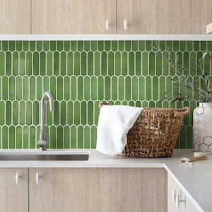 Green Fish Scale Peel and Stick Tile Backsplash: Thicker 3D Vinyl, Waterproof (10 Pcs)