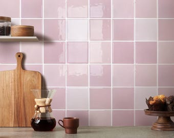 Thicker 3D Pink Peel and Stick Backsplash: 3D Vinyl Tile, 12"x12" 10 Sheets