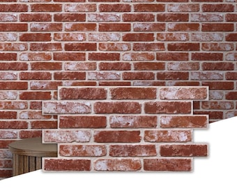 Red Brick Wall Panels Peel and Stick: 3D PVC Self-Adhesive Wall Covering (12 Sheets)