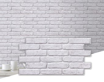 White Brick Wall Panels Peel and Stick: 3D PVC Self-Adhesive Wall Covering (12 Sheets)