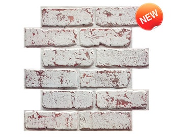 10pcs | 3D Brick Peel and Stick Wall Tile, Easy DIY Whitewash Faux Brick Panels Backsplash, Heat & Water Resistant, Lightweight,11.8"*11.8"