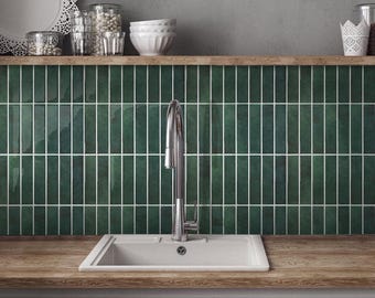 10 Pezzi Pannelli Da Parete 3D Piastrelle Adesive Impermeabili Per Paraschizzi Da Cucina 29,36 X 21,3 Cm (verde Scuro) | Leroy Merlin