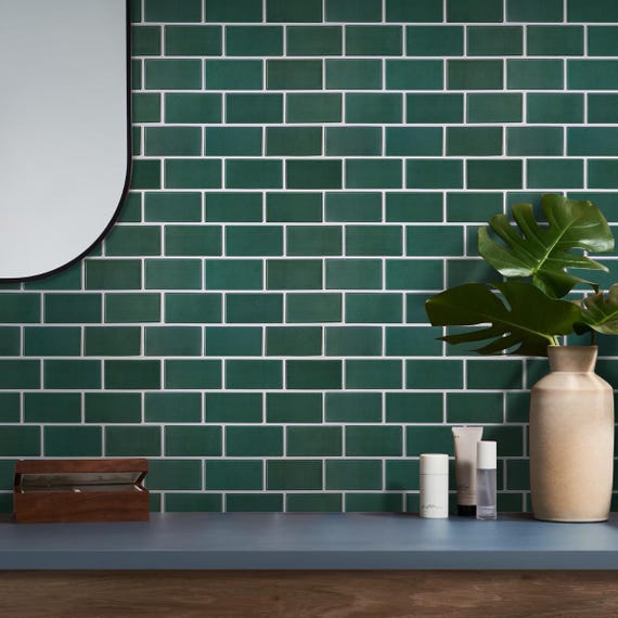 Adesivi Piastrella Effetto Marmo Verde 3D 30.5cm (10 Pezzi) | Rinnovabili E Impermeabili Per Cucina E Bagno