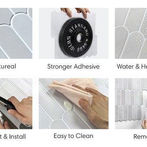 10Pcs 3D Fish Scale Peel and Stick Tile Backsplash Kitchen, Easy DIY Light Gray Peel and Stick Wall Tile, Heat Water Resistant,Ultra-Light image 5