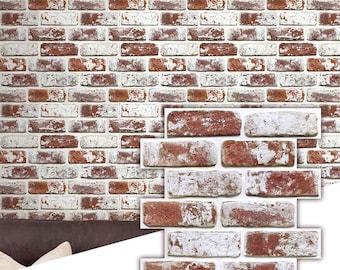 3D Red Brick Wall Panels Self Adhesive: Peel and Stick PVC Tile (10pcs 12x12)