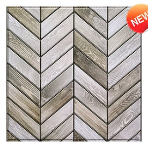 10 Stück | 3D Holz Fischgrät Peel and Stick Tile | Faux Holz Wandpaneele | Vintage Holz Planke | Hitze- und Wasserbeständig | 11.8*11,8 Zoll