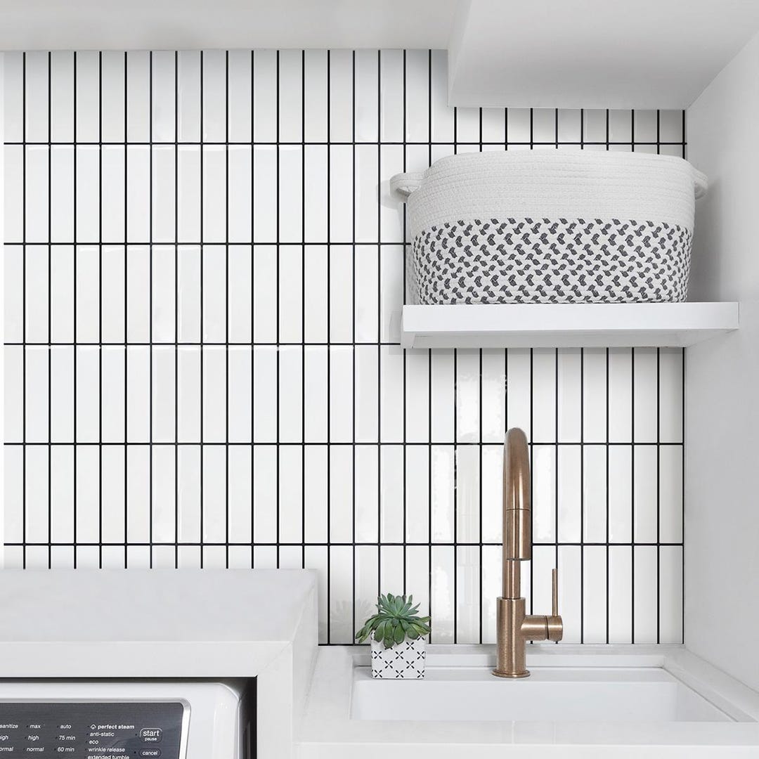 3D White Peel and Stick Backsplash Kitchen, 10 Pcs 12'' X 12'', Peel ...